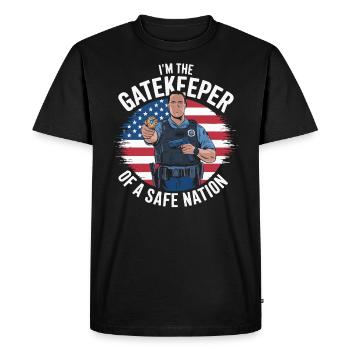 Emplois d’agent des douanes et de la protection des frontières dans les aéroports - T-shirt Premium bio Homme - noir - Devant - Nico (187cm)