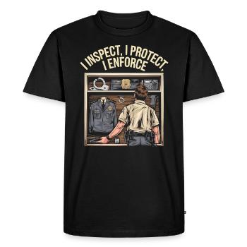 Emplois d’agent des douanes et de la protection des frontières dans les aéroports - T-shirt Premium bio Homme - noir - Devant - Nico (187cm)