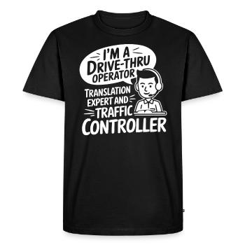 Opérateur au volant Profession Restauration rapide - T-shirt Premium bio Homme - noir - Devant - Nico (187cm)