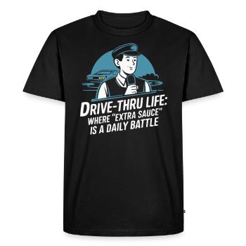 Opérateur au volant Profession Restauration rapide - T-shirt Premium bio Homme - noir - Devant - Nico (187cm)