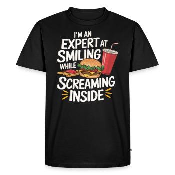 Opérateur au volant Profession Restauration rapide - T-shirt Premium bio Homme - noir - Devant - Nico (187cm)
