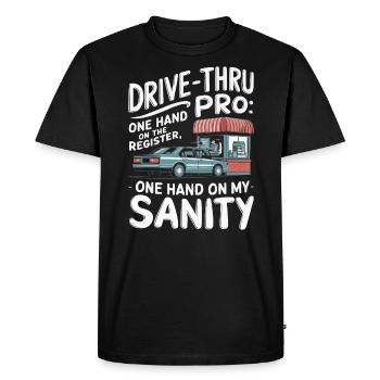Opérateur au volant Profession Restauration rapide - T-shirt Premium bio Homme - noir - Devant - Nico (187cm)
