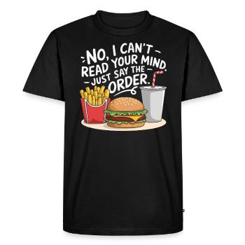 Opérateur au volant Profession Restauration rapide - T-shirt Premium bio Homme - noir - Devant - Nico (187cm)