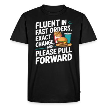 Opérateur au volant Profession Restauration rapide - T-shirt Premium bio Homme - noir - Devant - Nico (187cm)