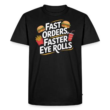 Opérateur au volant Profession Restauration rapide - T-shirt Premium bio Homme - noir - Devant - Nico (187cm)