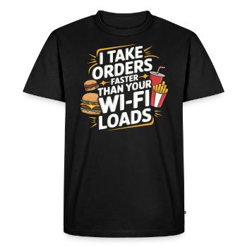 Opérateur au volant Profession Restauration rapide - T-shirt Premium bio Homme - noir - Devant - Nico (187cm)