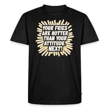 Opérateur au volant Profession Restauration rapide - T-shirt Premium bio Homme - noir - Devant - Nico (187cm)
