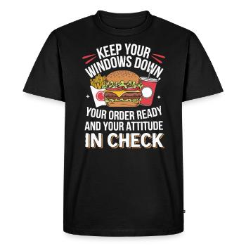 Drive Thru Operator Job Profession Fast Food - Men's Premium Organic T-Shirt - black - Front - Nico (187cm)