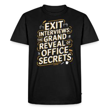 Entretien de départ d’un employé des ressources humaines - T-shirt Premium bio Homme - noir - Devant - Nico (187cm)
