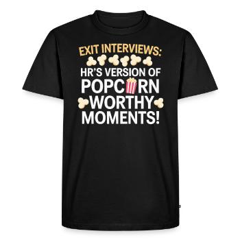 Entretien de départ d’un employé des ressources humaines - T-shirt Premium bio Homme - noir - Devant - Nico (187cm)