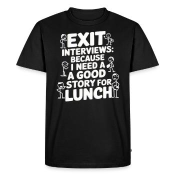 Entretien de départ d’un employé des ressources humaines - T-shirt Premium bio Homme - noir - Devant - Nico (187cm)