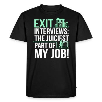 Entretien de départ d’un employé des ressources humaines - T-shirt Premium bio Homme - noir - Devant - Nico (187cm)