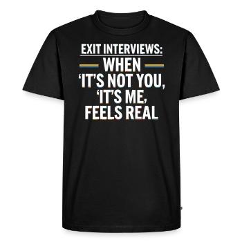 Entretien de départ d’un employé des ressources humaines - T-shirt Premium bio Homme - noir - Devant - Nico (187cm)