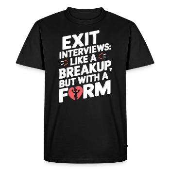 Entretien de départ d’un employé des ressources humaines - T-shirt Premium bio Homme - noir - Devant - Nico (187cm)