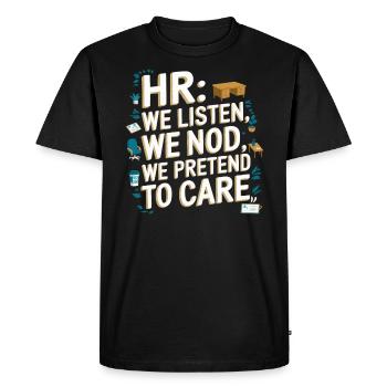 Gestionnaire des ressources humaines Ressources humaines Employé Milieu de travail Drame - T-shirt Premium bio Homme - noir - Devant - Nico (187cm)