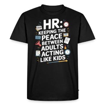Gestionnaire des ressources humaines Ressources humaines Employé Milieu de travail Drame - T-shirt Premium bio Homme - noir - Devant - Nico (187cm)