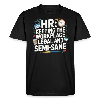 Gestionnaire des ressources humaines Ressources humaines Employé Milieu de travail Drame - T-shirt Premium bio Homme - noir - Devant - Nico (187cm)
