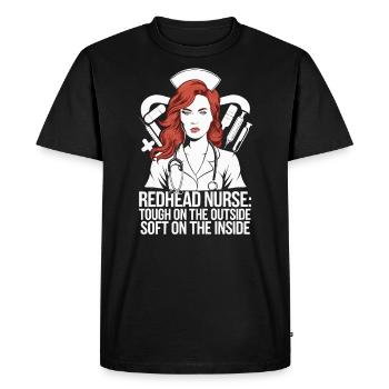 Readhead Infirmière Hôpital Cheveux Roux RN Gingembre Soins infirmiers - T-shirt Premium bio Homme - noir - Devant - Nico (187cm)