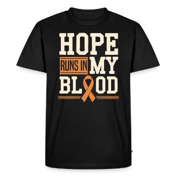 Ruban orange Sensibilisation à la leucémie myéloïde aiguë - T-shirt Premium bio Homme - noir - Devant - Nico (187cm)