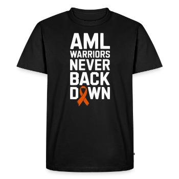 Orange Ribbon Acute Myeloid Leukemia Awareness - Men's Premium Organic T-Shirt - black - Front - Nico (187cm)