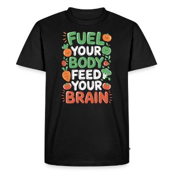 Habitudes alimentaires saines pour les enfants Manger vert - T-shirt Premium bio Homme - noir - Devant - Nico (187cm)