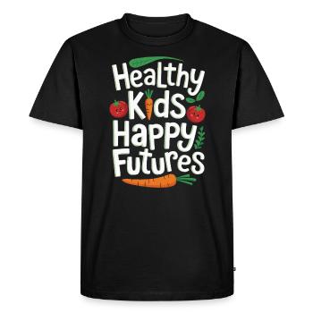 Habitudes alimentaires saines pour les enfants Manger vert - T-shirt Premium bio Homme - noir - Devant - Nico (187cm)