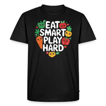 Habitudes alimentaires saines pour les enfants Manger vert - T-shirt Premium bio Homme - noir - Devant - Nico (187cm)