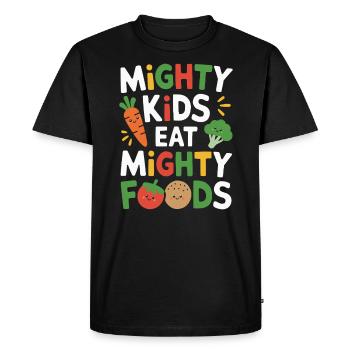 Habitudes alimentaires saines pour les enfants Manger vert - T-shirt Premium bio Homme - noir - Devant - Nico (187cm)