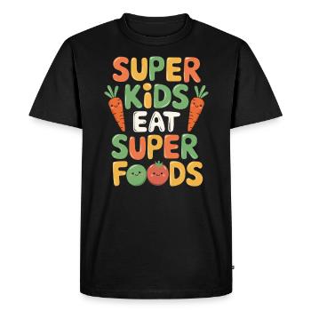 Habitudes alimentaires saines pour les enfants Manger vert - T-shirt Premium bio Homme - noir - Devant - Nico (187cm)