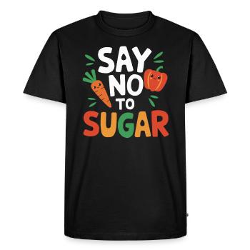 Habitudes alimentaires saines pour les enfants Manger vert - T-shirt Premium bio Homme - noir - Devant - Nico (187cm)