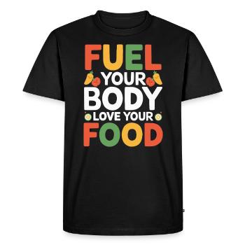 Habitudes alimentaires saines pour les enfants Manger vert - T-shirt Premium bio Homme - noir - Devant - Nico (187cm)
