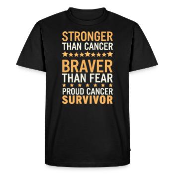 Survivant du cancer Chimiothérapie Vaincre le cancer - T-shirt Premium bio Homme - noir - Devant - Nico (187cm)