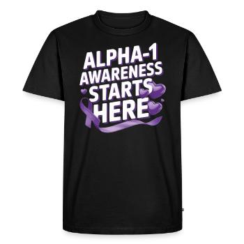 Trouble de la conscience du déficit en alpha-1 antitrypsine - T-shirt Premium bio Homme - noir - Devant - Nico (187cm)