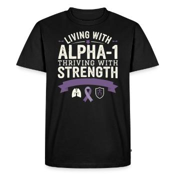Trouble de la conscience du déficit en alpha-1 antitrypsine - T-shirt Premium bio Homme - noir - Devant - Nico (187cm)