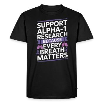 Trouble de la conscience du déficit en alpha-1 antitrypsine - T-shirt Premium bio Homme - noir - Devant - Nico (187cm)