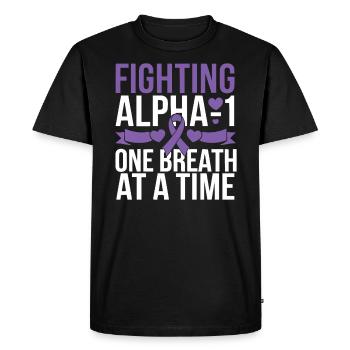 Trouble de la conscience du déficit en alpha-1 antitrypsine - T-shirt Premium bio Homme - noir - Devant - Nico (187cm)