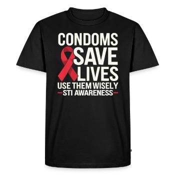 STI Awareness Sexually Transmitted Infections - Men's Premium Organic T-Shirt - black - Front - Nico (187cm)