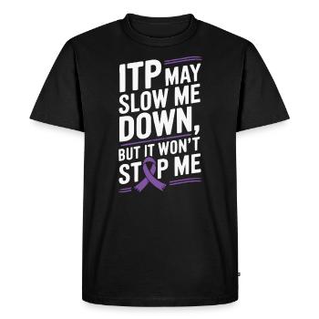Sensibilisation au PTI Thrombocytopénie immunitaire Plaquettes - T-shirt Premium bio Homme - noir - Devant - Nico (187cm)