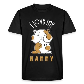 I love my hammy - I love my hamster - Men's Premium Organic T-Shirt - black - Front - Nico (187cm)