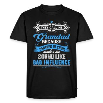 They Call Me Grandad Partner In Crime Funny - Men's Premium Organic T-Shirt - black - Front - Nico (187cm)