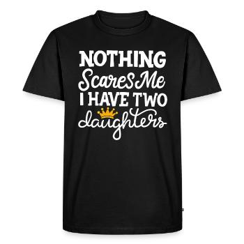 Rien ne me fait peur J'ai la mère de deux filles - T-shirt Premium bio Homme - noir - Devant - Nico (187cm)