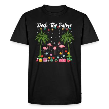 Pont de Noël The Palms Pink Flamingos Holiday - T-shirt Premium bio Homme - noir - Devant - Nico (187cm)