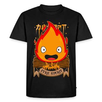de feu - T-shirt Premium bio Homme - noir - Devant - Nico (187cm)