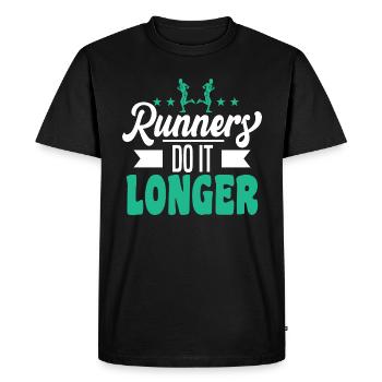 Marathon motif for runners & joggers - Men's Premium Organic T-Shirt - black - Front - Nico (187cm)