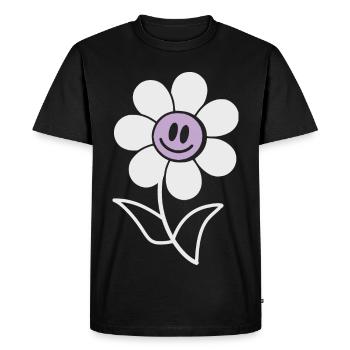Fleur souriante - T-shirt Premium bio Homme - noir - Devant - Nico (187cm)