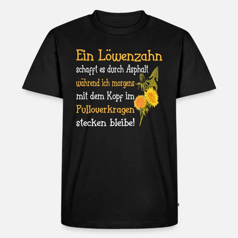 Ein Löwenzahn - Männer Premium Bio T-Shirt - Schwarz