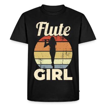 Drôle De Flûte Fille - T-shirt Premium bio Homme - noir - Devant - Nico (187cm)