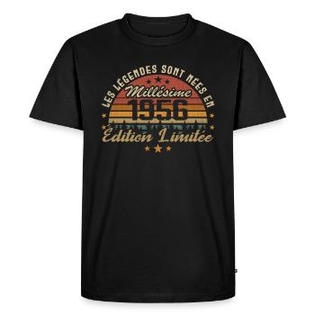 Millésime 1956 Cadeau 68e Anniversaire 68 ans - T-shirt Premium bio Homme - noir - Devant - Nico (187cm)
