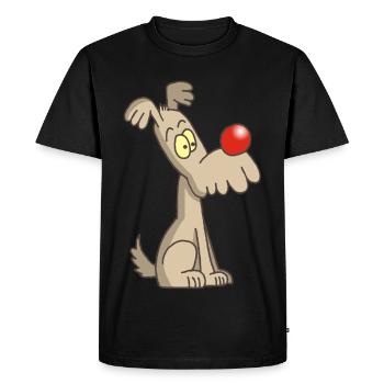Chien rigolo et mignon - T-shirt Premium bio Homme - noir - Devant - Nico (187cm)