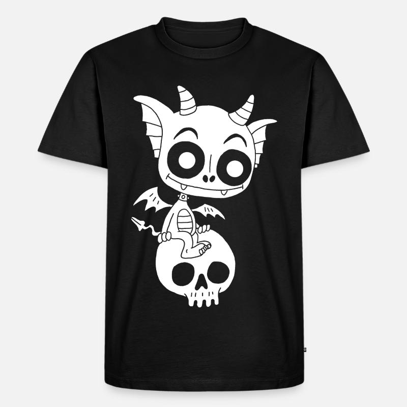 Petit démon blanc se repose - T-shirt Premium bio Homme - noir